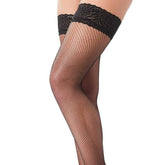 Black Fishnet Floral Hold Up Stockings - Adult Planet - Online Sex Toys Shop UK